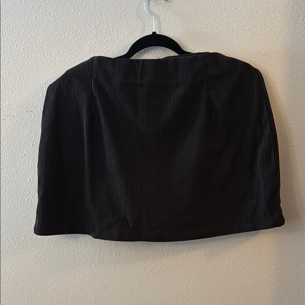 HALARA Black Corduroy Mini Skirt